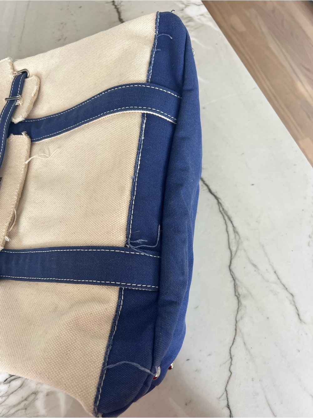 Sunwin Canvas Tote with Navy Pocket Accents - Picture 15 of 15